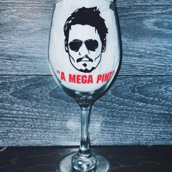Johnny Depp Dining Mega Pint Wine Glass Johnny Depp Mega Pint Wine